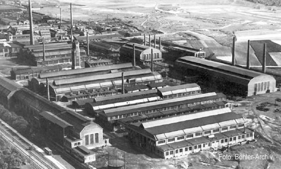 Luftaufnahme auf die weitrumigen Produktionsanlagen der Bhler-Werke