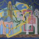 Gemälde " Haus Meer" (Acryl 70 x 90 cm) der Meerbuscher Künstlerin Ilse Petry-Ambrosius