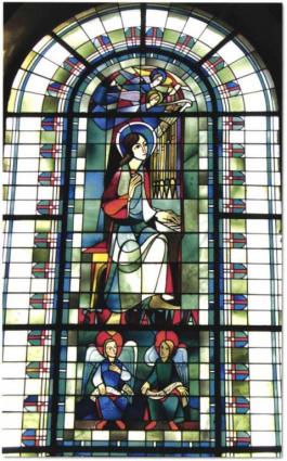 Kirchenfenster aus St. Stephanus - Heilige Ccilia von Rom