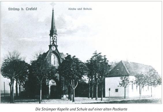 Strmper Kapelle und Schule auf einer alten Postkarte