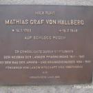 Gedenktafel an Mathias Graf von Hallberg auf dem Grabstein des "Prinzengrabs"