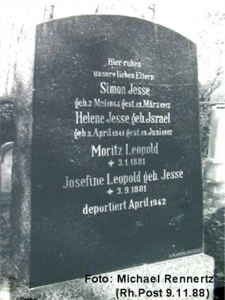 Grabstein auf dem Jüdischen Friedhof in Lank