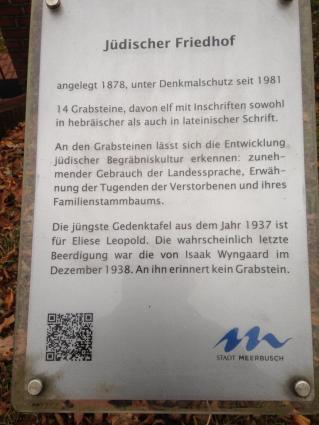 Info-Tafel am jüdischen Friedhof
