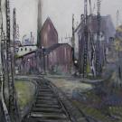 Ansicht Alter Güterbahnhof - Ölmalerei von Erika Danes