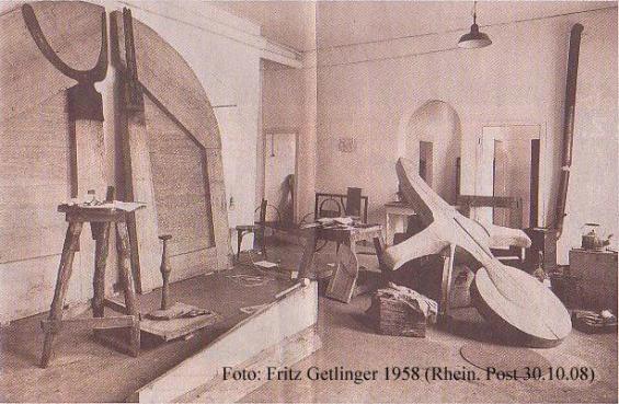 Atelier von Joseph Beuys im einstigen Klever Kurhaus (1958)